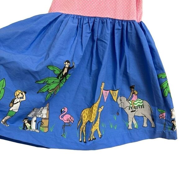 Eleanor Rose Rhonda Dress Field Trip Pink Blue Zoo Animals Monkey Giraffe Elepha - Picture 3 of 5